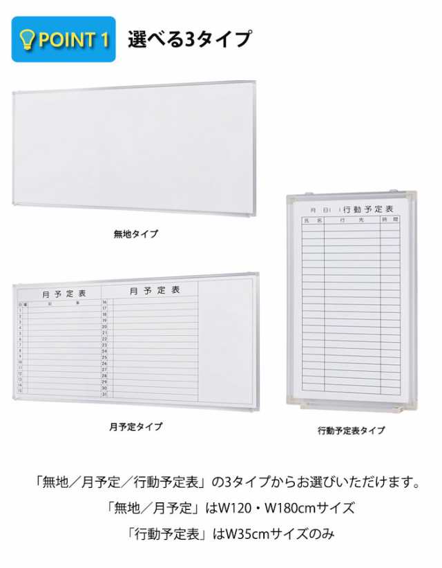 【法人限定】OFFICE FUNITURE オフィスファニチャー 壁掛けホワイトボード W120サイズ（無地）　(ホワイトボード 壁掛け 壁面 無地  幅120｜au PAY マーケット