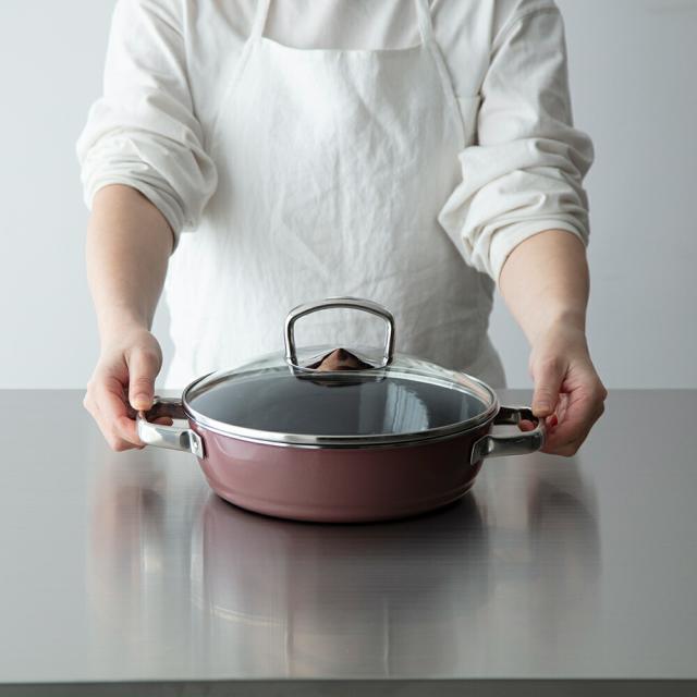 【10年保証】WMF フュージョンテック ミネラル ロースター 24cm 浅型鍋 食洗器対応 IH対応 鍋 両手鍋 無水調理 オーブン対応 軽い ホーロー鍋 蒸し料理 すき焼き鍋 ガラス蓋 ヴェーエムエフ_7