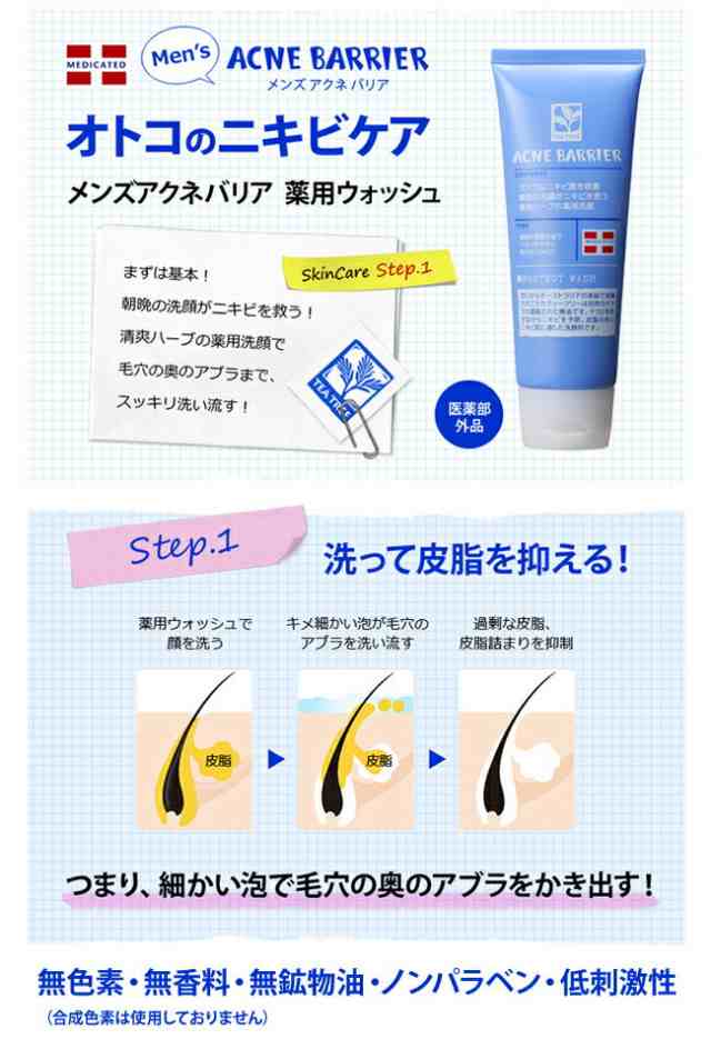 石澤研究所 メンズアクネバリア 薬用ウォッシュ 100ｇ 【医薬部外品】【洗顔】【洗顔料】【ニキビ】【アクネ】【メンズ】【ニキビの通販はau PAY  マーケット - サンテラボ | 最大15%OFFクーポン配布中！