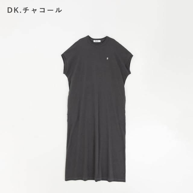 【春夏】 ジムフレックス Gymphlex クルーネックスリーブレス ドレス ワンピース #GY-C0325FLK レディース フレンチスリーブシャツワンピース マキシ丈 SS ts1031