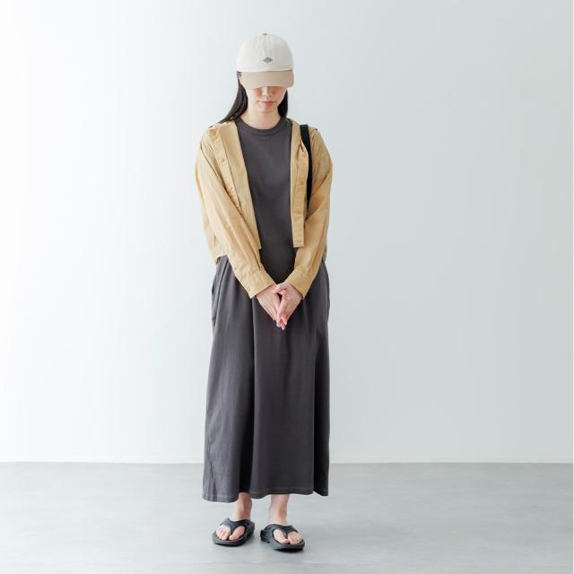 【春夏】 ジムフレックス Gymphlex クルーネックスリーブレス ドレス ワンピース #GY-C0325FLK レディース フレンチスリーブシャツワンピース マキシ丈 SS ts1031