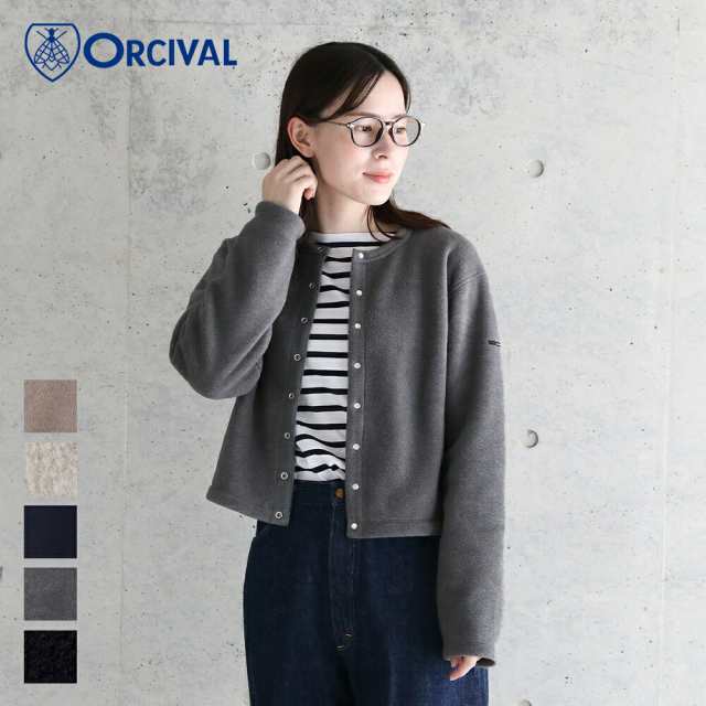 【2024秋冬】オーシバル / オーチバル ORCIVAL クルーネックカーディガン #OR-C0378EFC FLEECE 羽織 アウター カーディガン レディース