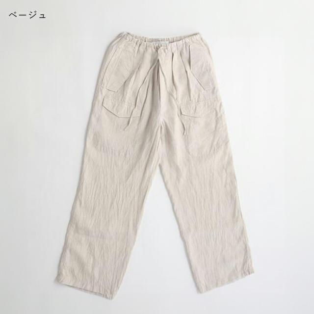 【2026春夏】TICCA ティッカ リネンカーゴパンツ TBFS-406 日本製 ボトム 麻 カーゴ ズボン 涼しい ゴム イージーパンツ 2026SS ts1031_17