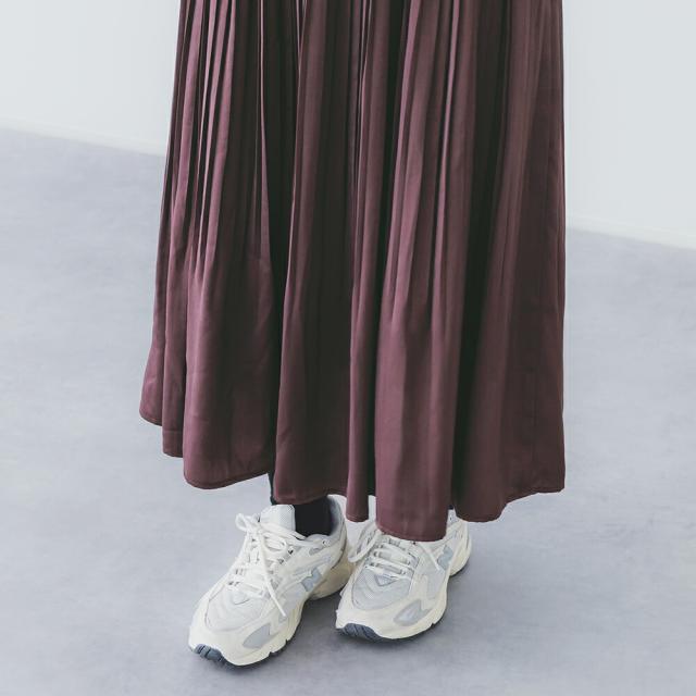 2025秋冬】sosotto ソソット アンティークサテン 消しプリーツスカート