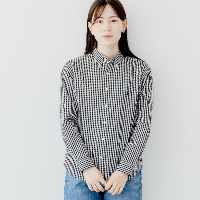 【2025秋冬】ジムフレックス Gymphlex 長袖シャツ 100/2 ギンガム #GY-B0197MGG MGS ボダンダウンシャツ チェック 長袖 ギンガムチェック レディース コットン 綿 2025AW ts1031 2025秋冬】ジムフレックス Gymphlex 長袖シャツ 100/2 ギンガム #GY