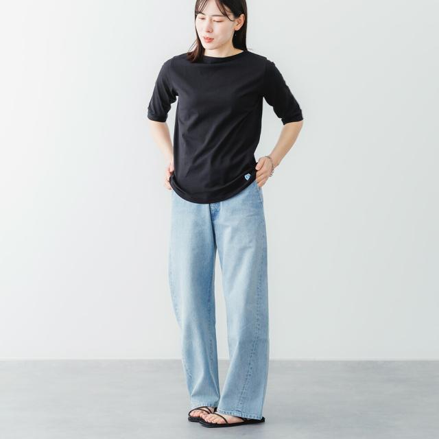 【2026春夏】オーシバル オーチバル ORCIVAL ボートネック ハーフスリーブ #OR-C0136BFJ 40/2 JERSEY HALF SLEEVE 5分袖 半袖 カットソー ストライプ 無地 Tシャツ シャツ 2026SS_3