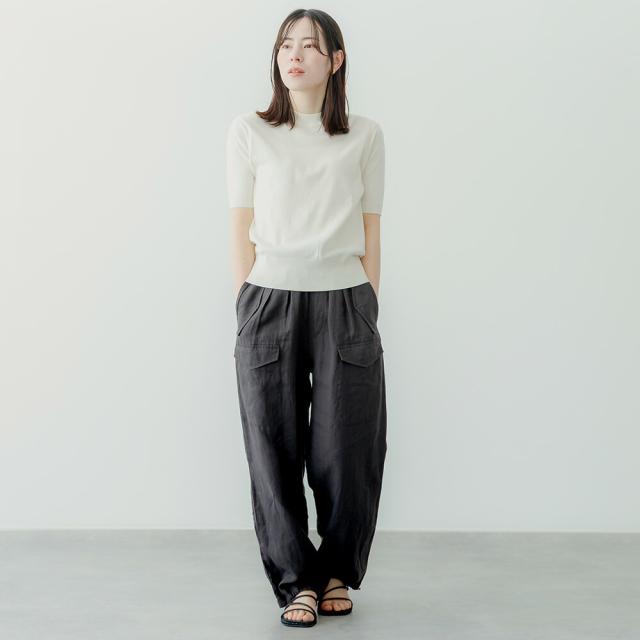 【2026春夏】TICCA ティッカ リネンカーゴパンツ TBFS-406 日本製 ボトム 麻 カーゴ ズボン 涼しい ゴム イージーパンツ 2026SS ts1031_9
