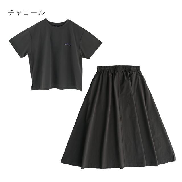 【2026春夏】THOUSAND MILE（サウザンドマイル）ショートスリーブ Tシャツ＆スカート セット UV 撥水 速乾 セットアップ フレアスカート ナップサック フェス トラベルセット 旅行 アウトドア 2026SS_13