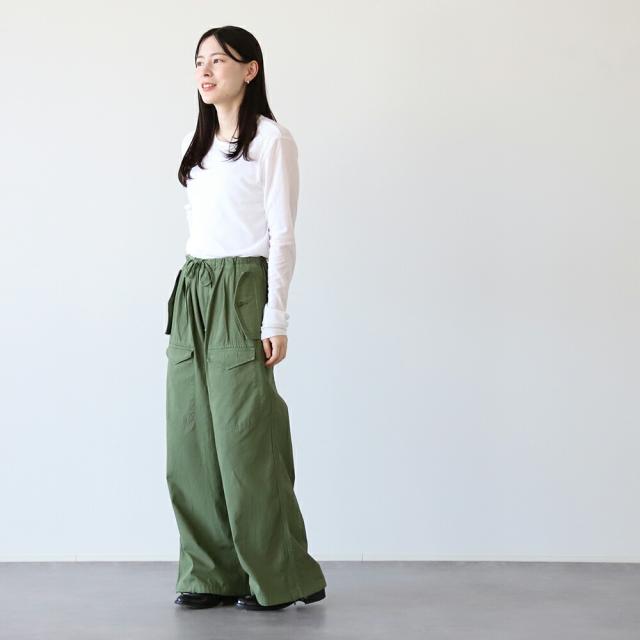 【秋冬】TICCA ティッカ カーゴパンツ TBEA-161 日本製 ボトム コットン 綿 カジュアル カーゴ ズボン ゴム イージーパンツ 上品 大人 おしゃれ AW_3