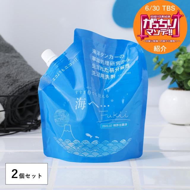 【最大3,000円オフクーポン！】【2個セット】がんこ本舗 洗濯洗剤 海へ Fukii 詰替パック 380g | 環境洗剤 (エコ洗剤) 衣類用  ランドリー用 液体洗剤 洗濯洗剤 洗濯用洗剤 ナチュラル洗剤 がっちりマンデー 0213の通販は 4,645円