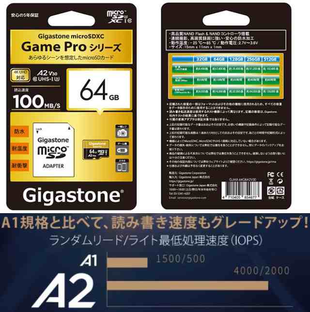 Gigastone microSDHCカード 32GB Class10 5年保証 GJM10 32G メモリーカード