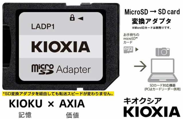 SDカードアダプター KIOXIA microSDからSDへの変換アダプター SDアダプター キオクシア SDXC規格対応 LADP1  SDカードケース付属 マイクロ｜au PAY マーケット