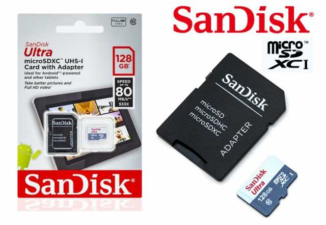 128gb サンディスク 128gb Microsdxcカード 80mb S ウルトラ マイクロsdxcメモリ アダブタ付 Sdsquns 128g Gn6ta フルhd録画対応の通販はau Pay マーケット 翼通商株式会社