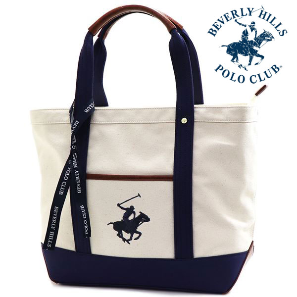 クリスマスセール ビバリーヒルズポロクラブ トートバッグ レディース メンズ 正規品 BEVERLY HILLS POLO CLUB アイボリー BH1008N