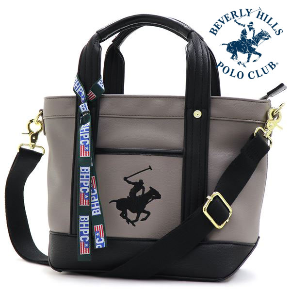 クリスマスセール ビバリーヒルズポロクラブ ショルダーバッグ レディース 正規品 BEVERLY HILLS POLO CLUB ハンドバッグ 2Way グレー BH2006N