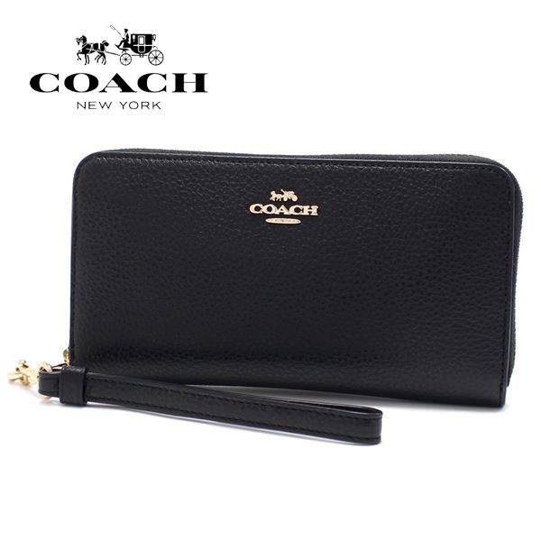 オータムセール ギフトラッピング無料 コーチ 長財布 レディース ストラップ付き COACH Wallet ロング ジップ アラウンド ウォレット ペ