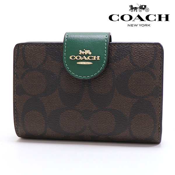 コーチ 二つ折り財布 レディース COACH Wallet シグネチャー ブラウン