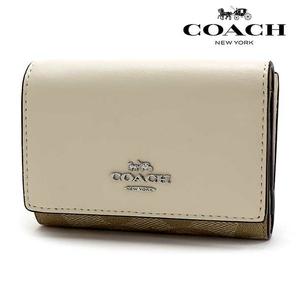 オータムセール コーチ 三つ折り財布 レディース COACH コンパクト財布 ミニ財布 シグネチャー CM761 SIGHA ギフトラッピング無料