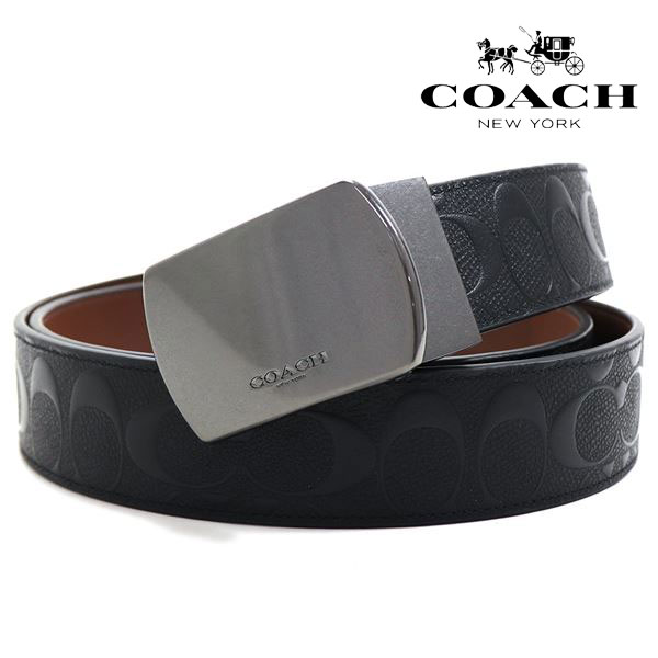 フェブラリーセール コーチ ベルト メンズ COACH Belt リバーシブル仕様 ブラック CQ009 QBLVW  ギフトラッピング無料の通販は 10,782円