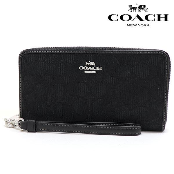 クリスマスセール コーチ 長財布 レディース COACH ラウンドファスナー シグネチャー CU150 SBKBK  ギフトラッピング無料