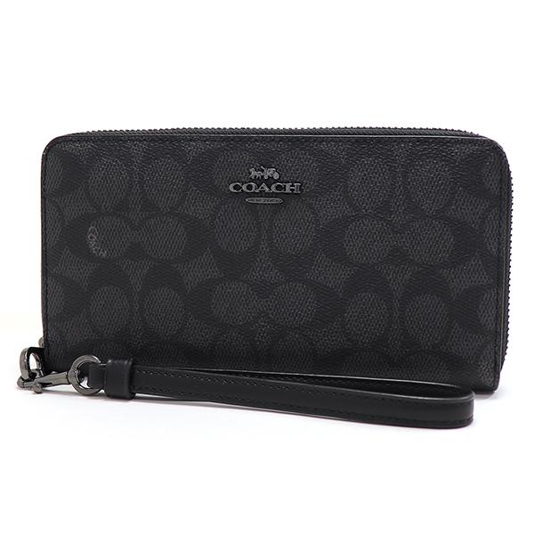 フェブラリーセール コーチ 長財布 レディース COACH Wallet ラウンドファスナー チャコール×ブラック CW778 QBMI5  ギフトラッピング無料の通販は