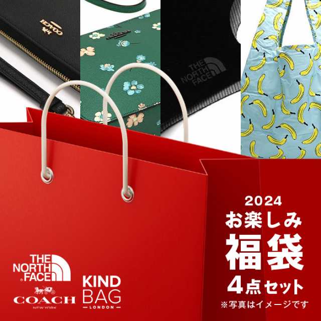 サマー福袋 コーチ 福袋 バッグ 財布 4点セット COACH + ノースフェイスマスク+ブランドエコバッグ ブランド ハッピーバッグ 送料無料