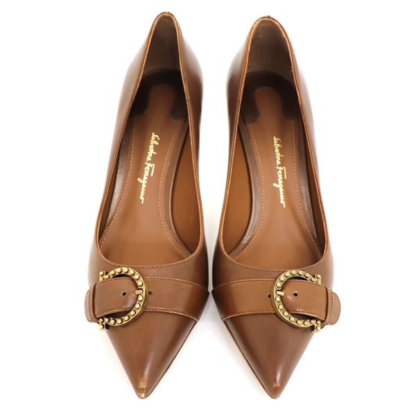 フェラガモ パンプス レディース S.FERRAGAMO 展示品商品 ブラウン AIROLA 0693542 送料無料♪_1
