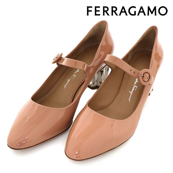 フェラガモ パンプス レディース S.FERRAGAMO 展示品商品 ピンクベージュ ORTENSIA 55 0715399 送料無料♪