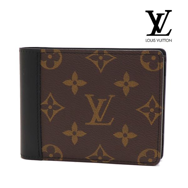 ギフトラッピング無料 ルイヴィトン 二つ折り財布 メンズ LOUIS VUITTON モノグラム×ブラック M69408