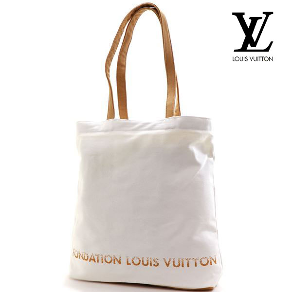 ルイヴィトン トートバッグ メンズ レディース 美術館限定 フォンダシオン LOUIS VUITTON ジッパー付きポケット ホワイト 2000000020358