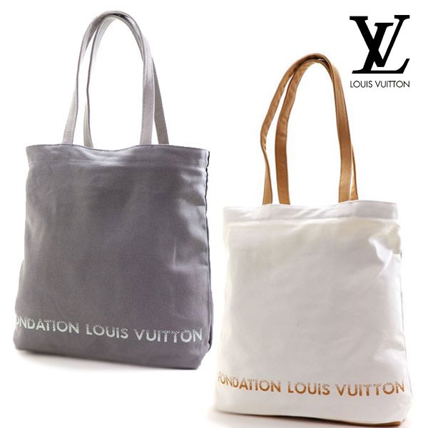 ルイヴィトン トートバッグ メンズ レディース 美術館限定 フォンダシオン LOUIS VUITTON ジッパー付きポケット グレー ホワイト 2000000020358 2000000020372の通販は