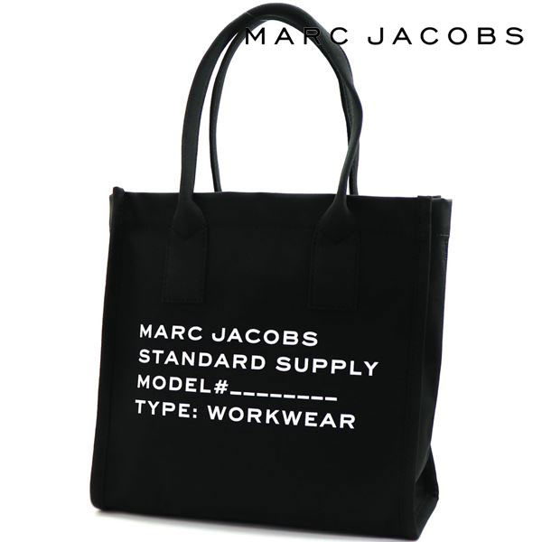 連休セール マークジェイコブス トートバッグ MARC JACOBS キャンバス ラージ トート ブラック 4S4HTT001H02 001