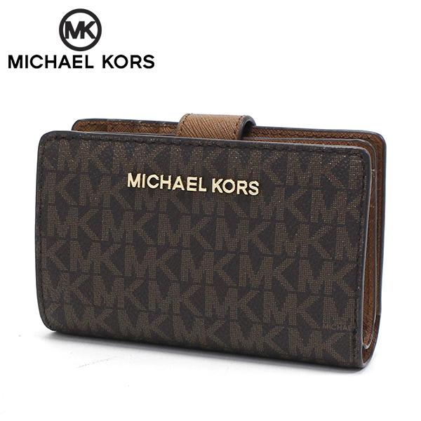 フェブラリーセール マイケルコース 二つ折り財布 レディース MICHAEL KORS シグネチャー ブラウン 35F8GTVF2B BROWN 送料無料 ギフトラッピング無料の通販は