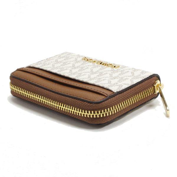 BIGお買い物ラリー ギフトラッピング無料 マイケルコース コインケース レディース カードケース 財布 Michael Kors coin purse シグネチャー ジェット セット トラベル レザー バニラ 35H9GTVZ2B VANILLA 送料無料_3