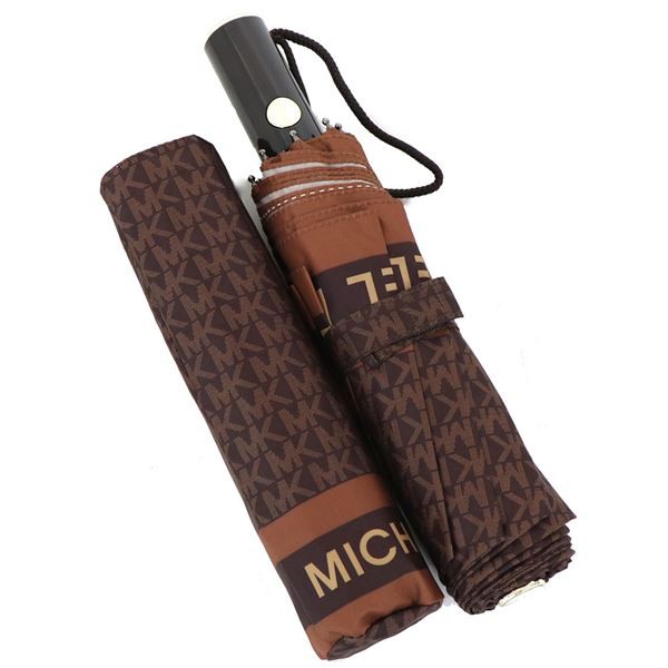 サイズ■新品■未使用■ MICHAEL KORS マイケルコース MK柄 2段折り 折りたたみ傘 折り畳み傘 高級傘 アンブレラ 雨具 ブラウン系 AW0627