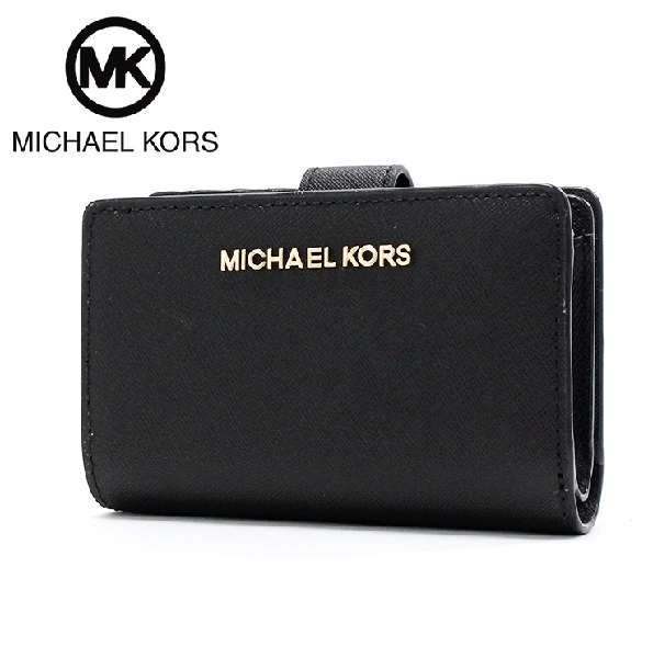 クリスマスセール ギフトラッピング無料 マイケルコース 財布 レディース MICHAEL KORS Wallet 二つ折り財布 35F7GTVF2L BLACK