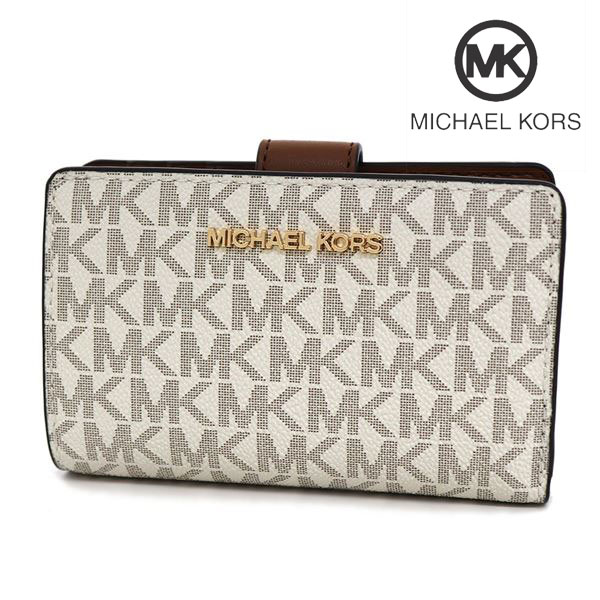 クリスマスセール マイケルコース 二つ折り財布 レディース MICHAEL KORS Wallet 35F8GTVF2B VANILLA 送料無料♪ ギフトラッピング無料
