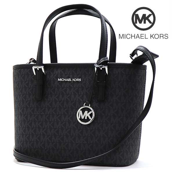 週末セール マイケルコース トートバッグ レディース MICHAEL KORS 2Way ショルダーバッグ シグネチャー 35T9STVT0B  BLACK ｜au PAY マーケット