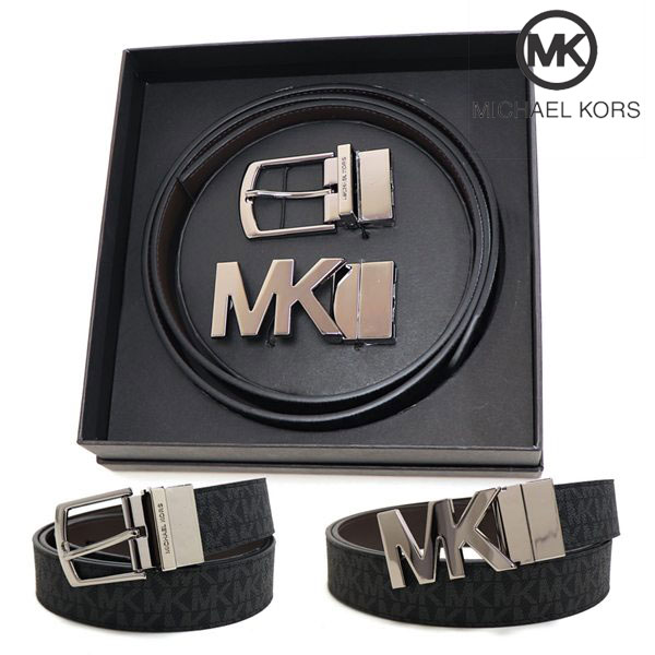クリスマスセール マイケルコース ベルト メンズ ギフトBOX付き MICHAEL KORS Belt リバーシブル仕様 36R4LBLY4B BLACK  ギフトラッピング無料