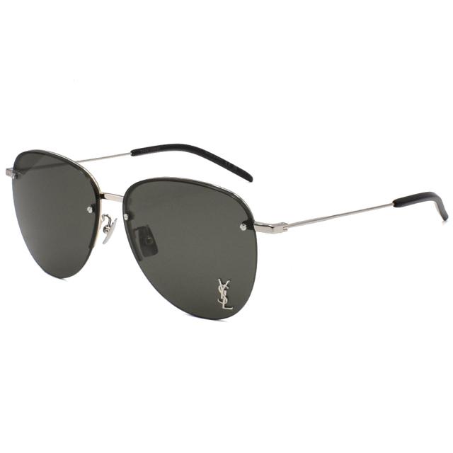 サンローラン サングラス メンズ レディース SAINT LAURENT Sunglasses アジアンフィット シルバー SL328KM-005