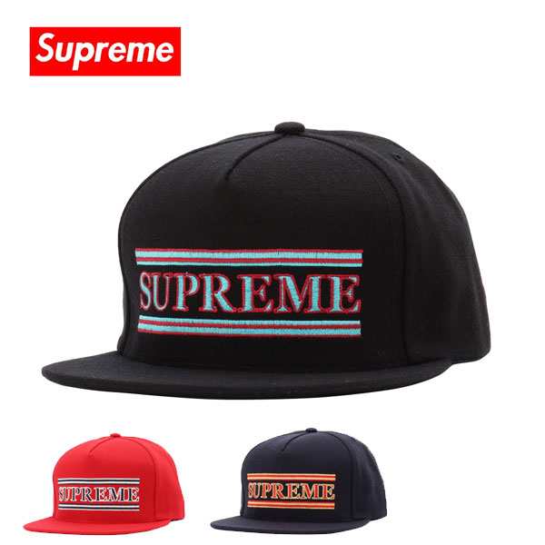 シュプリーム キャップ Supreme 帽子 Striped 5 Panel ブラック レッド ネイビー FW16H25 送料無料♪｜au PAY  マーケット