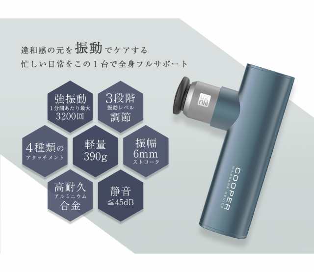 マッサージガン 軽量 筋膜リリース ミニ ハンディマッサージャー【takumu】3段階振動調整 usb 充電式 ハンディガン 電動マッサージ  マッ｜au PAY マーケット