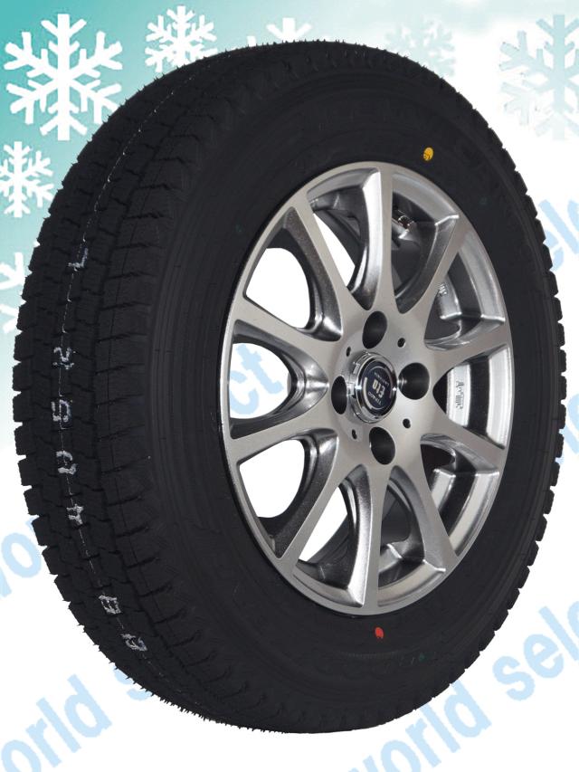 4本セット 155/80R14 88/86N LT 14×5.0J +35 4穴 PCD100 新品 スタッドレスタイヤホイールセット グッドイヤー ICE NAVI CARGO ティラード イータ LA-STRADA TIRADO ETA アルミ ハイライトシルバー 冬 プロボックス サクシード_1