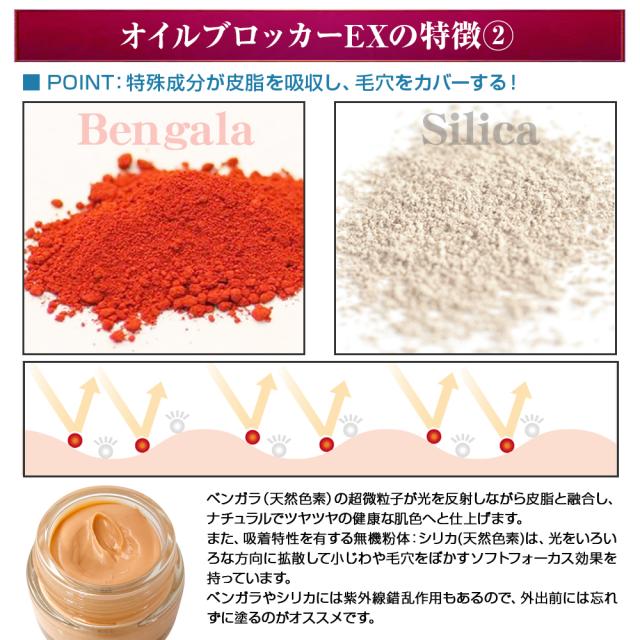 皮脂吸収クリーム オイルブロッカーEX 2個セット ひと塗りで皮脂・汗を吸着 脂浮きを長時間抑えテカリのない肌に 脂性肌の化粧下地に最適 毛穴をカバーし光反射効果で美肌を演出 ザスコスメティックの通販は