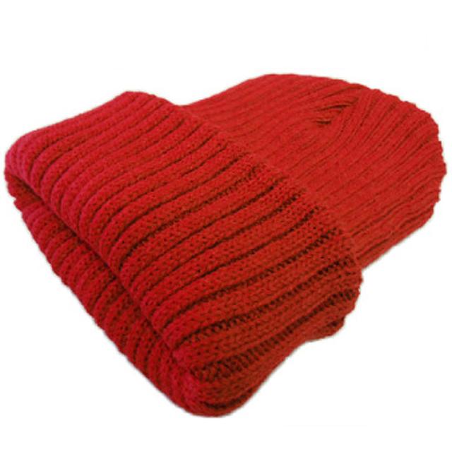 ニット帽 帽子 レディース メンズ 無地 赤 ニットキャップ 太編みの通販はau Pay マーケット エクレボ
