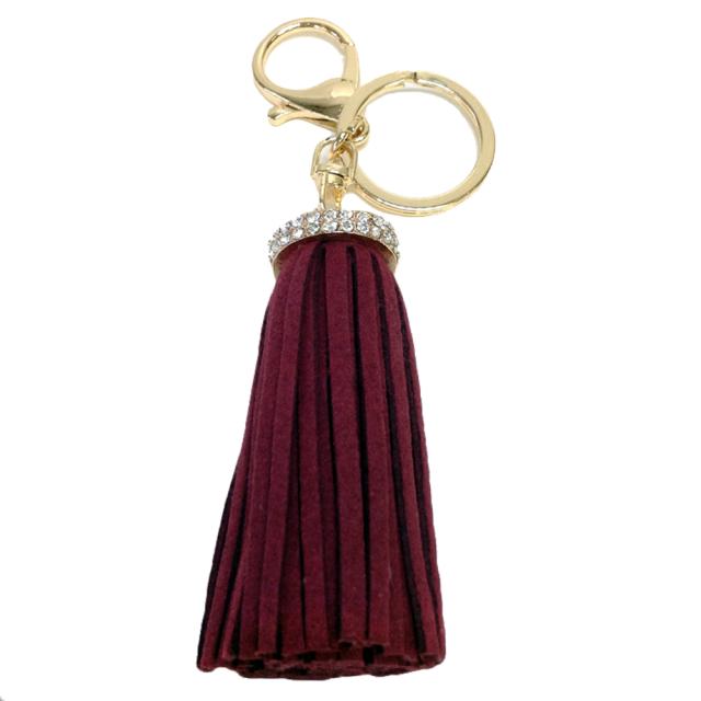 フリンジ タッセルチャーム ショート バッグ チャーム レディース ラインストーン キーリング キーチェーンの通販はau Pay マーケット エクレボ