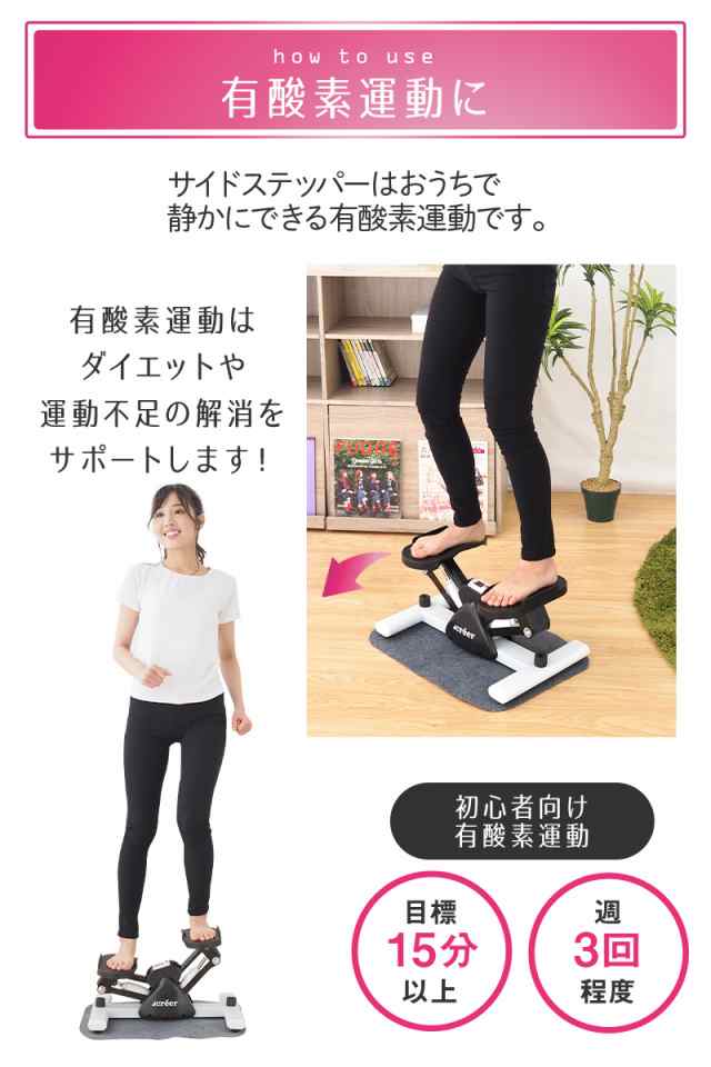 ステッパー 健康器具 サイドステッパー 静音 踏み台昇降 ダイエット 室内運動 器具 有酸素運動 室内 エクササイズ 運動 室内トレーニング  フィットネス 初心者向け