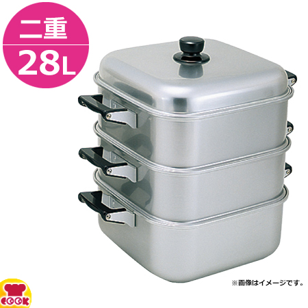 アルミ角蒸(大型) 一重28cm アルマイト 角蒸器 一重 28cm kmaa 角蒸器 蒸し器 角蒸し器 蒸し鍋 アルミ 業務用 | 業務用厨房機器のKITCHEN MARKET