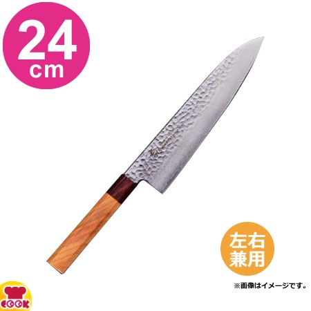 青木刃物 堺孝行 33層槌目ダマスカス和式 和牛刀 24cm 本刃
