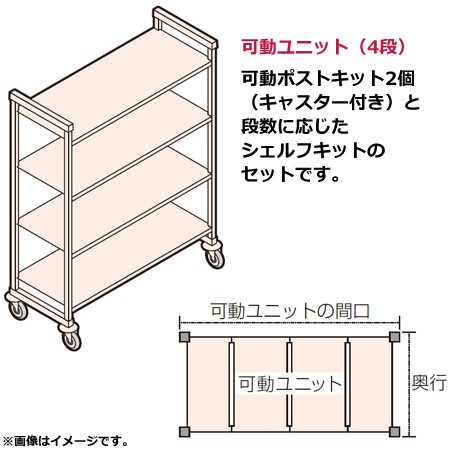 キャンブロカムシェルビング（エレメンツエクストラ）可動式ソリッド型4段610×460×1778mm（送料無料、代引不可）